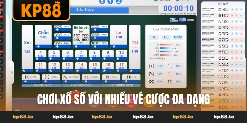 Chơi xổ số với nhiều vé cược đa dạng