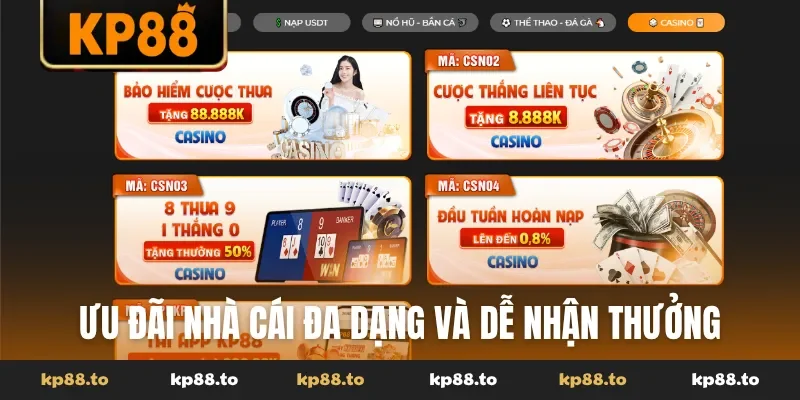 Ưu đãi nhà cái đa dạng và dễ nhận thưởng